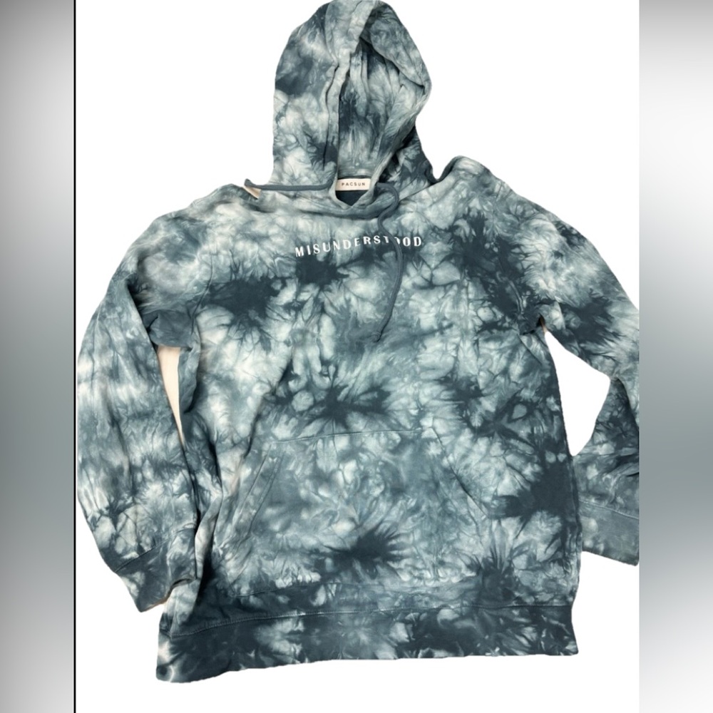 Pacsun MISUNDERSTOOD Tie-Dye Hoodie - Gray MED